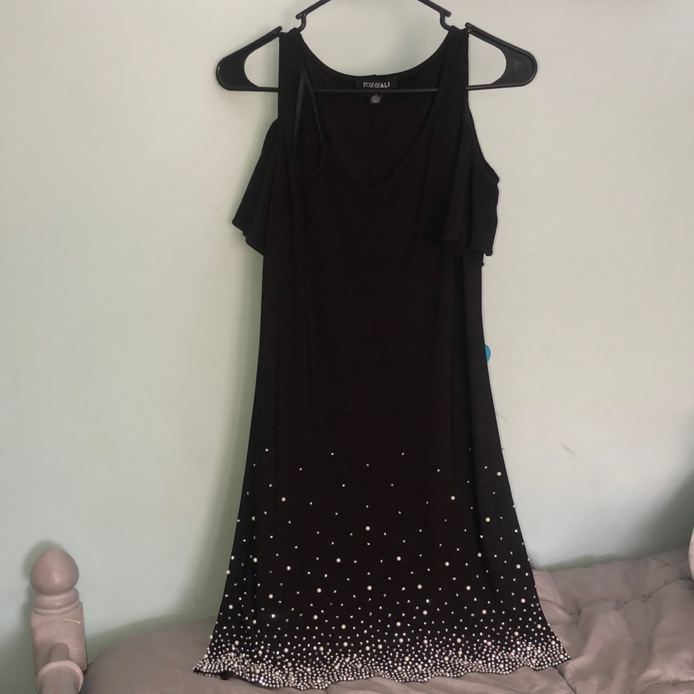 Black shoulder strap dress